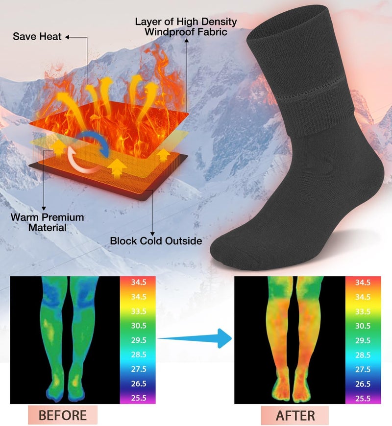 BLONGW Warm Thermal Boot Socks for Women - Knee High, Winter, Running, Hiking, Gifts - Thick Socks for Cold Weather - Image 4